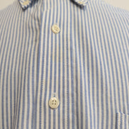 Chemise Chaps bleu à rayures coton Oxford manches longues 1 poche L XL