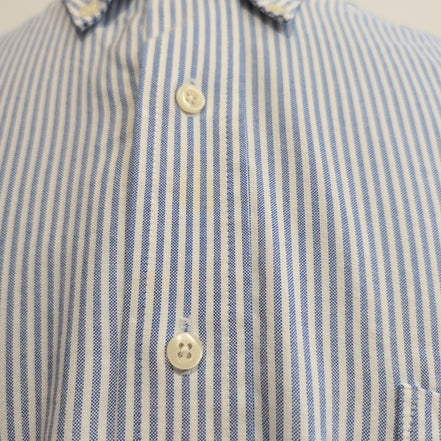 Chemise Chaps bleu à rayures coton Oxford manches longues 1 poche L XL