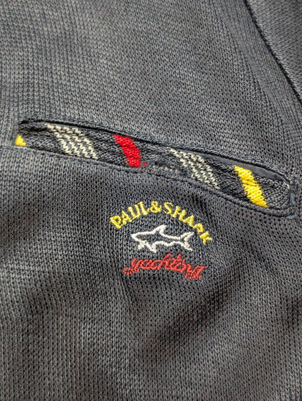 Pull Paul & Shark Yachting Vintage Bleu Marine Foncé Col Zippé - Taille M