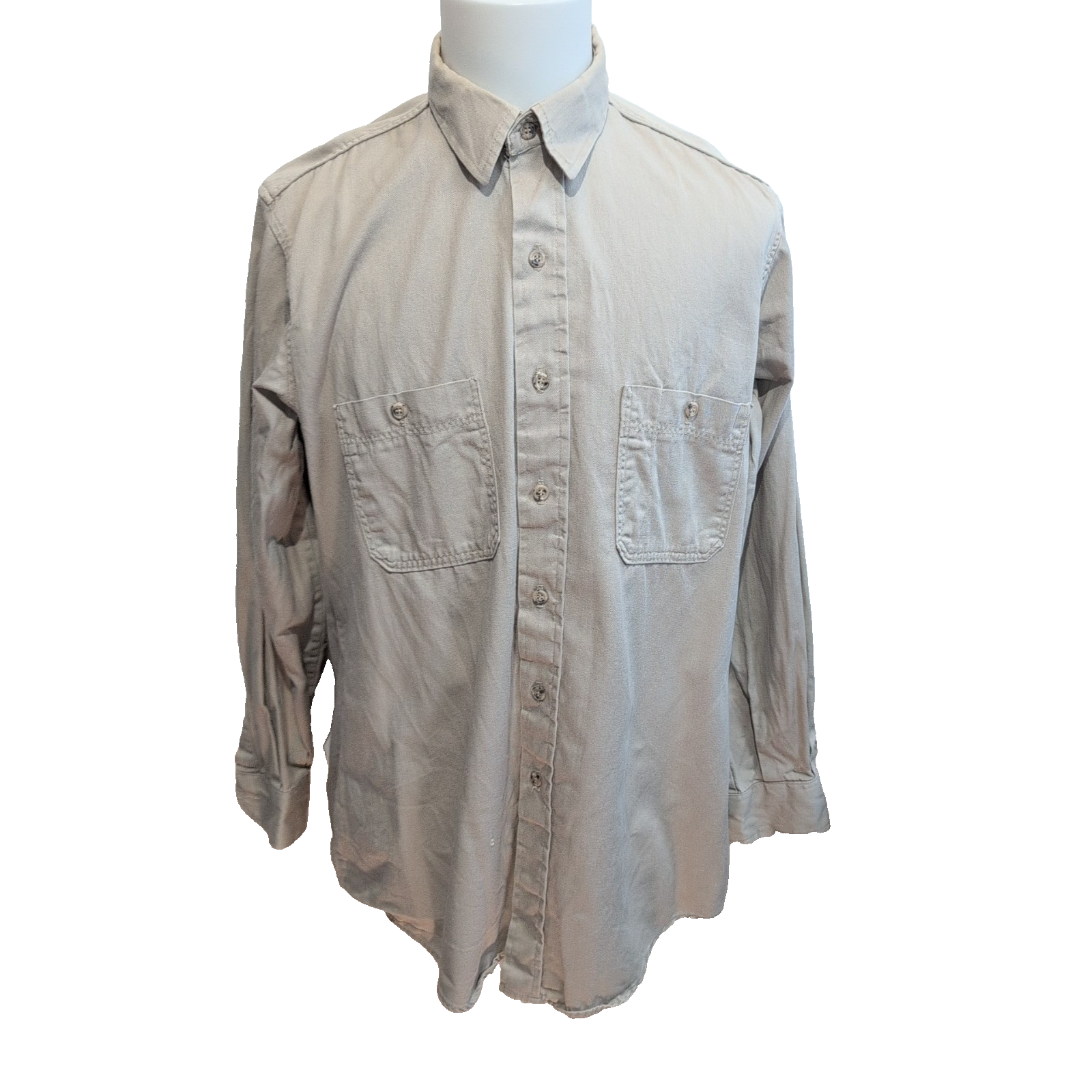 Chemise Dickies Made in USA L Crème 100% Coton Workwear Manches Longues