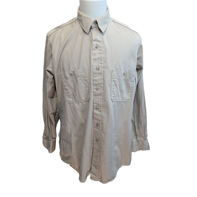 Chemise Dickies Made in USA L Crème 100% Coton Workwear Manches Longues