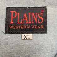 Chemise Western Plains XL jean bleu clair boutons pression manches courtes