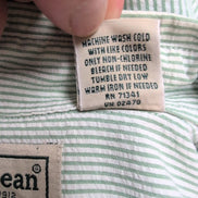 Chemise L.L. Bean verte à rayures gaufrée manches courtes taille XL/XXL #30e
