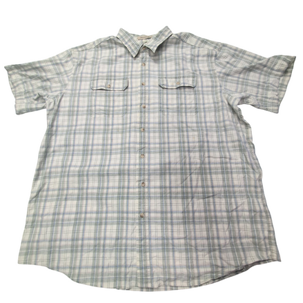 Chemise L.L. Bean à carreaux crème et kaki manches courtes taille XXL Homme