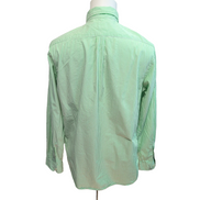 Chemise Ralph Lauren L Rayures Vertes Logo Violet 100% Coton manches longues