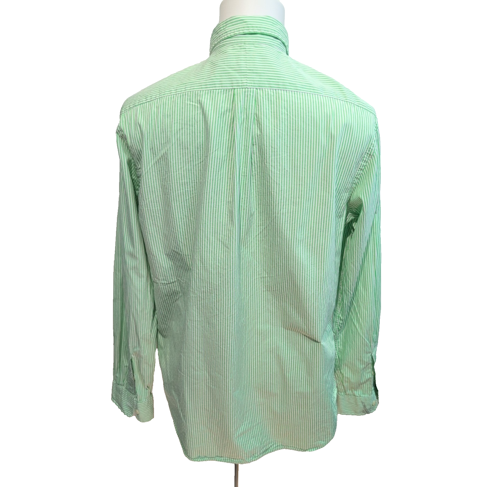 Chemise Ralph Lauren L Rayures Vertes Logo Violet 100% Coton manches longues
