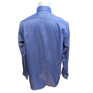 Chemise Nautica Bleu Uni 100% Coton Vintage Taille L Manches Longues