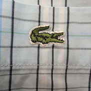Chemise Lacoste M 40 Made in Hong Kong Bleu Carreaux Logo Crocodile Poche