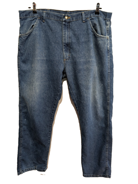 Jean Wrangler Homme Vintage Bleu W42 L29 Denim Pantalon Look Usé Distressed