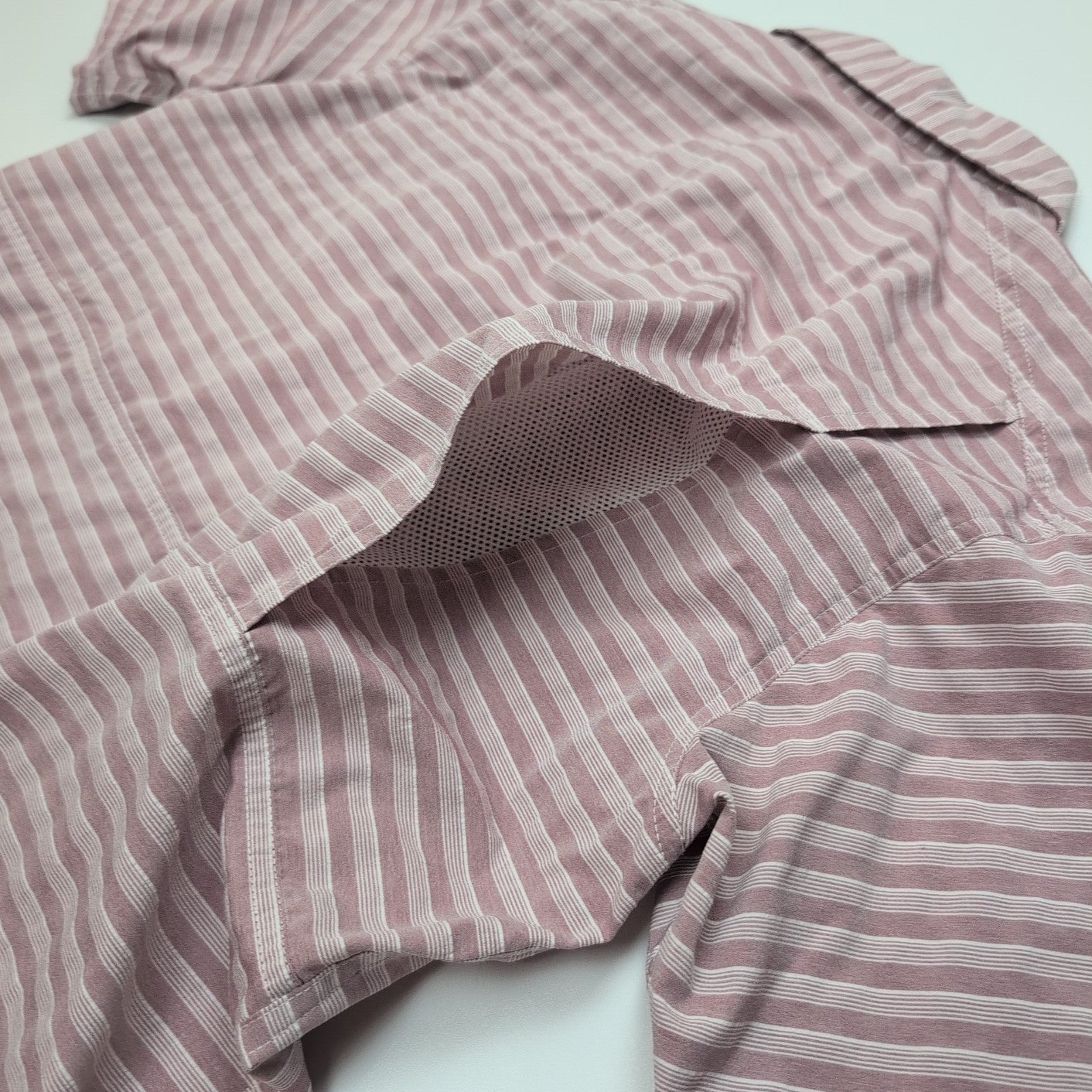 Chemise Columbia Omni Shade M bordeaux rayures manches courtes UV