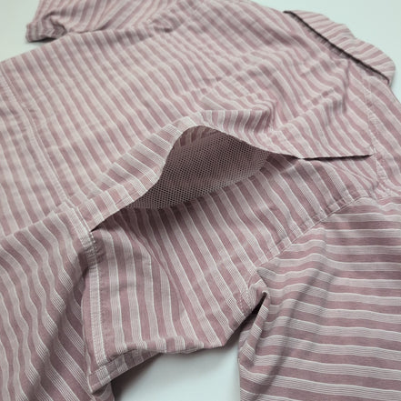 Chemise Columbia Omni Shade M bordeaux rayures manches courtes UV