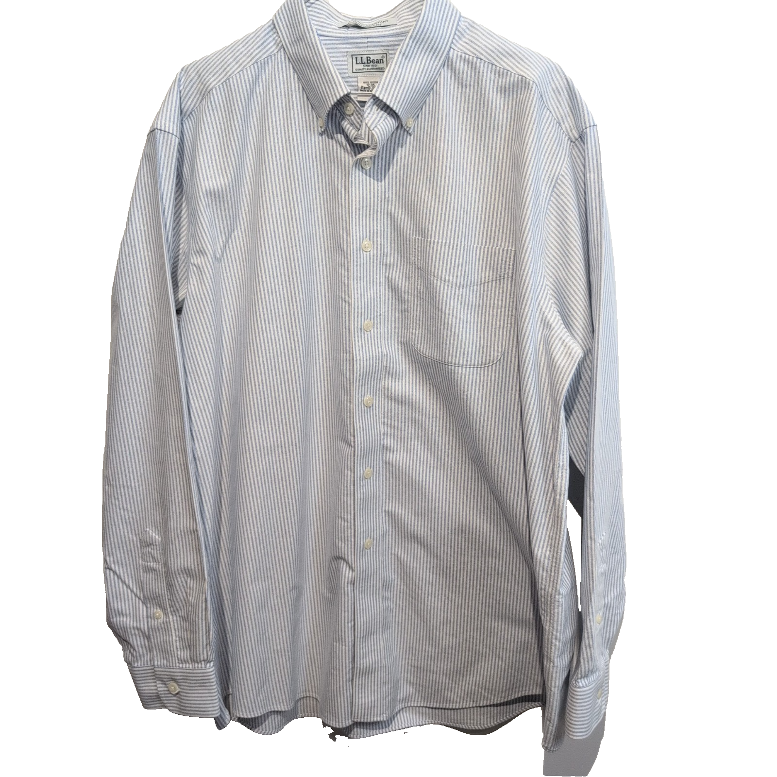 Chemise L.L. Bean bleue à rayures manches longues taille XL #207e