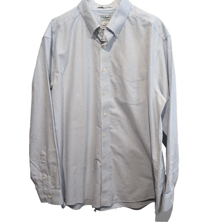 Chemise L.L. Bean bleue à rayures manches longues taille XL #207e