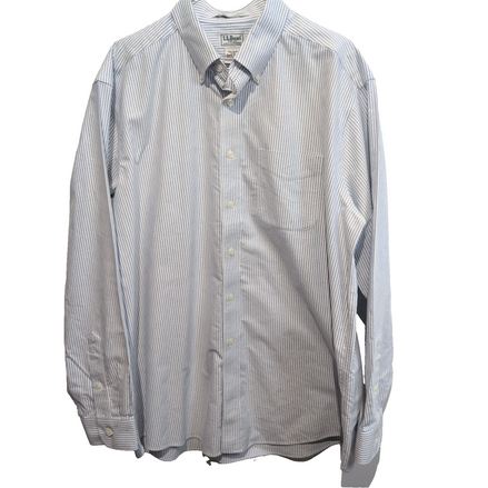 Chemise L.L. Bean bleue à rayures manches longues taille XL #207e