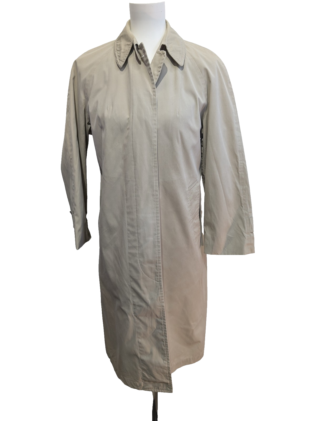 Trench-Coat Long London Fog Femme M Beige Crème Classique Imperméable