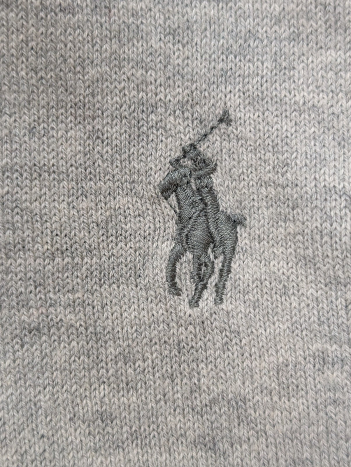 Pull POLO RALPH LAUREN Homme XL Gris Foncé Col V Logo Ton sur Ton Excellent État