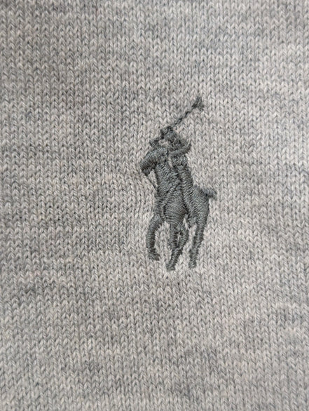 Pull POLO RALPH LAUREN Homme XL Gris Foncé Col V Logo Ton sur Ton Excellent État