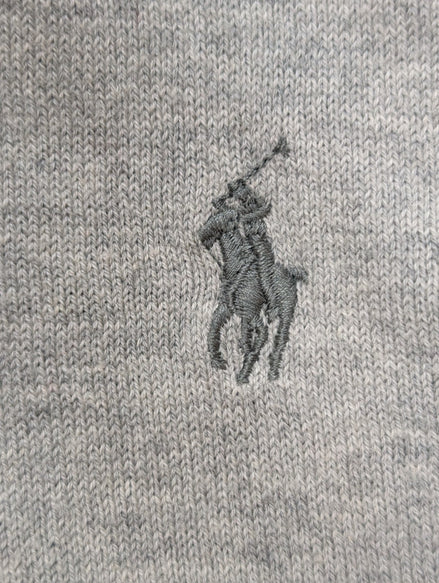 Pull POLO RALPH LAUREN Homme XL Gris Foncé Col V Logo Ton sur Ton Excellent État