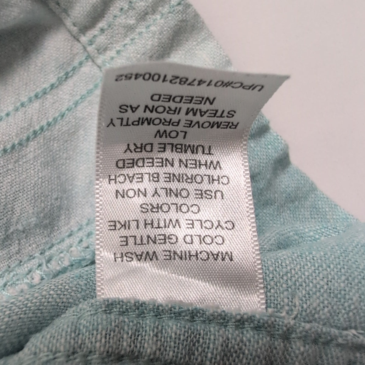Chemise Hawaïenne Haggar XL Vert Pâle Lin Rayonne Manches Courtes
