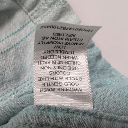 Chemise Hawaïenne Haggar XL Vert Pâle Lin Rayonne Manches Courtes