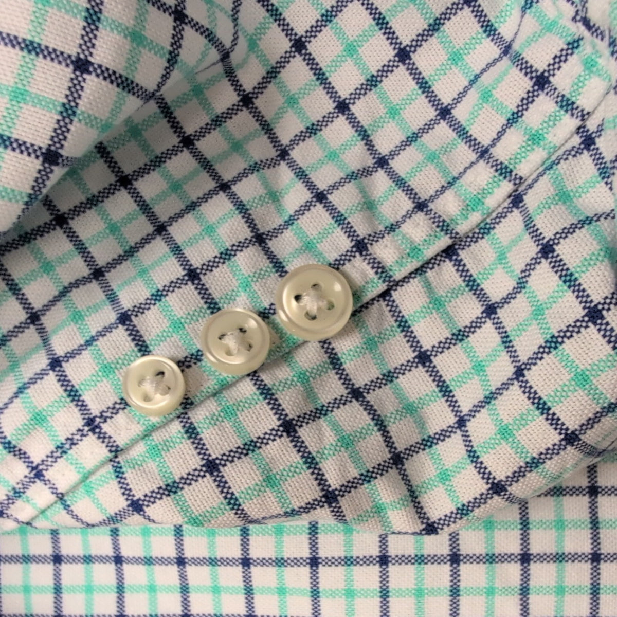 Chemise Ralph Lauren Oxford L Carreaux Vert Pastel Bleu Marine manches longues