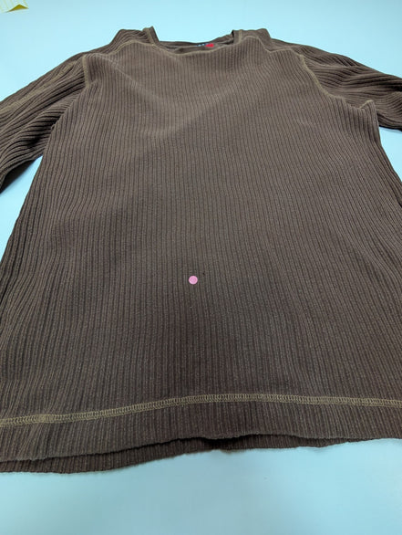 Pull Tommy Hilfiger Marron Texturé Gaufré & Côtelé - Taille L (M)