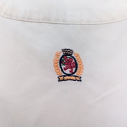 Chemise Tommy Hilfiger Manches Courtes Blanche 100% Coton Logo Doré Taille XL