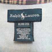 Chemise Ralph Lauren XL 18-20 Ans Bleu Big Pony Manches Courtes