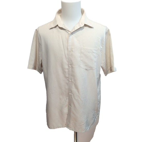Chemise Hawaïenne Croft & Barrow Polyester Beige Carreaux L