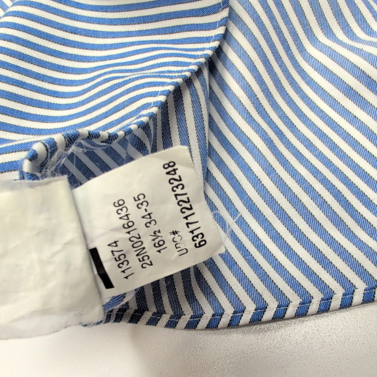 Chemise Chaps Bleue à Rayures Non Iron Stretch - Taille L/XL