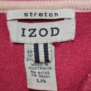 Pull Izod Rose Col Montant Zippé Stretch Coton Taille L