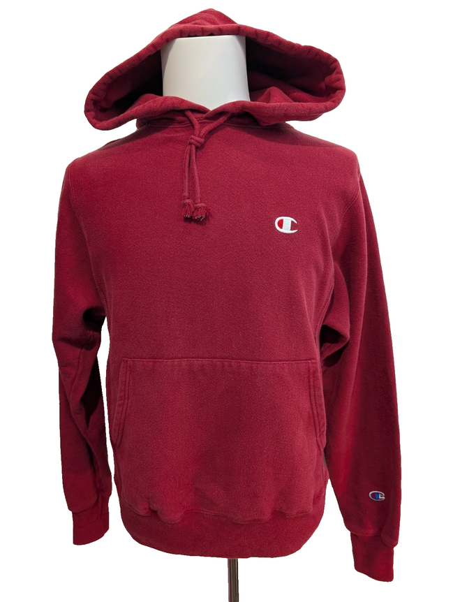 Sweat à Capuche CHAMPION Vintage Homme S Bordeaux Hoodie Logo Brodé Rare