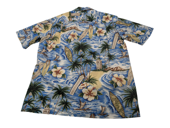 Chemise hawaïenne Royal Creations Made in Hawaii palmiers taille M #654h