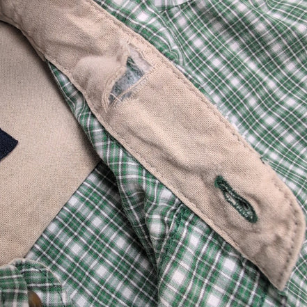 Chemise Wrangler Manche Courte Verte Carreaux Taille M Une Poche