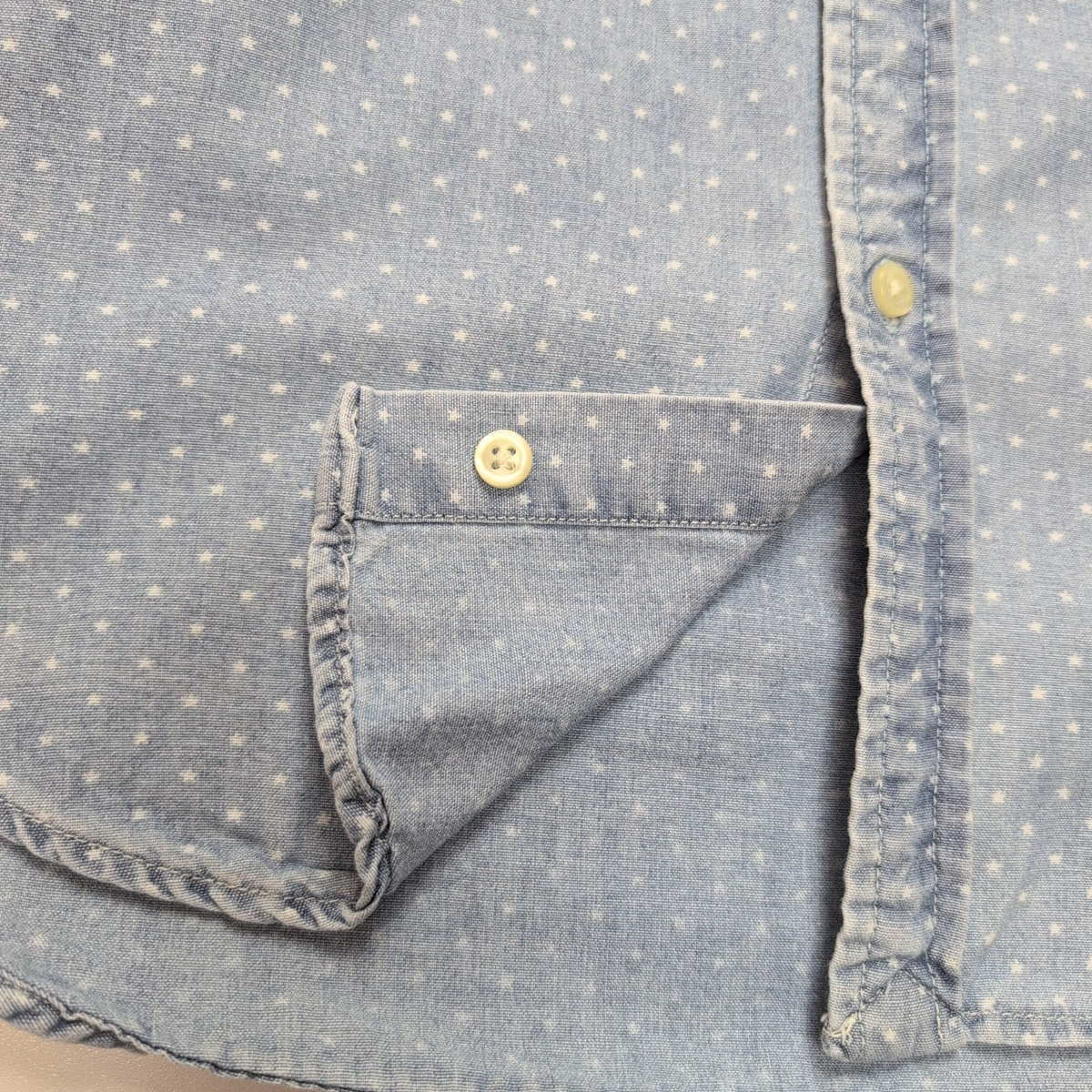 Chemise Polo Ralph Lauren L 14-16 Ans Bleu Étoiles Effet Jean Manches courtes