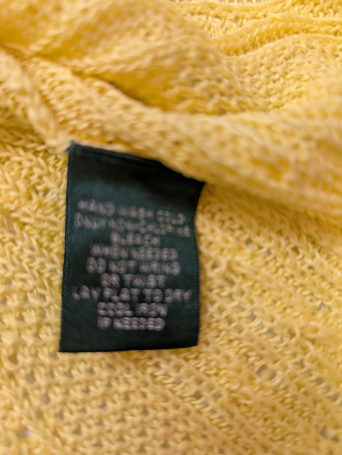 Pull femme LAUREN Ralph Lauren 100% lin jaune col V torsadé taille XL