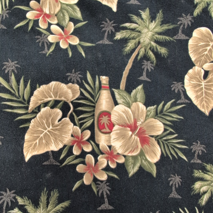 Chemise hawaïenne Pierre Cardin taille L bleu nuit cocktail 100% coton