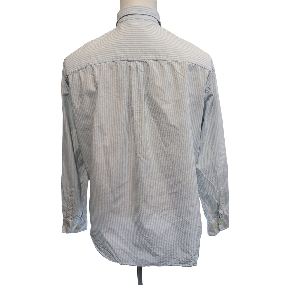 Chemise BURBERRY L bleu à rayures logo brodé 100% coton excellent état
