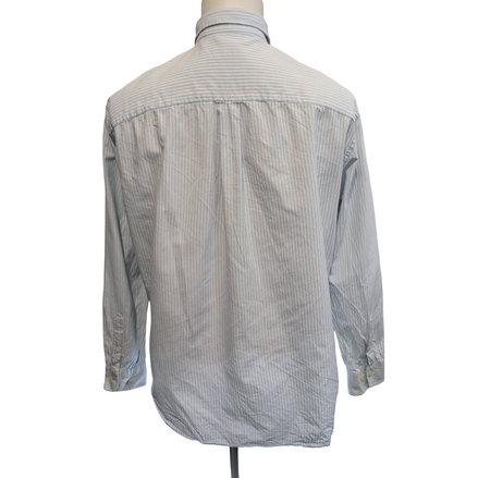Chemise BURBERRY L bleu à rayures logo brodé 100% coton excellent état