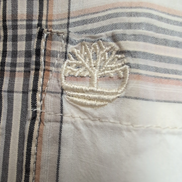 Chemise Manches Courtes Timberland Carreaux Marron et Blanc poche Taille M