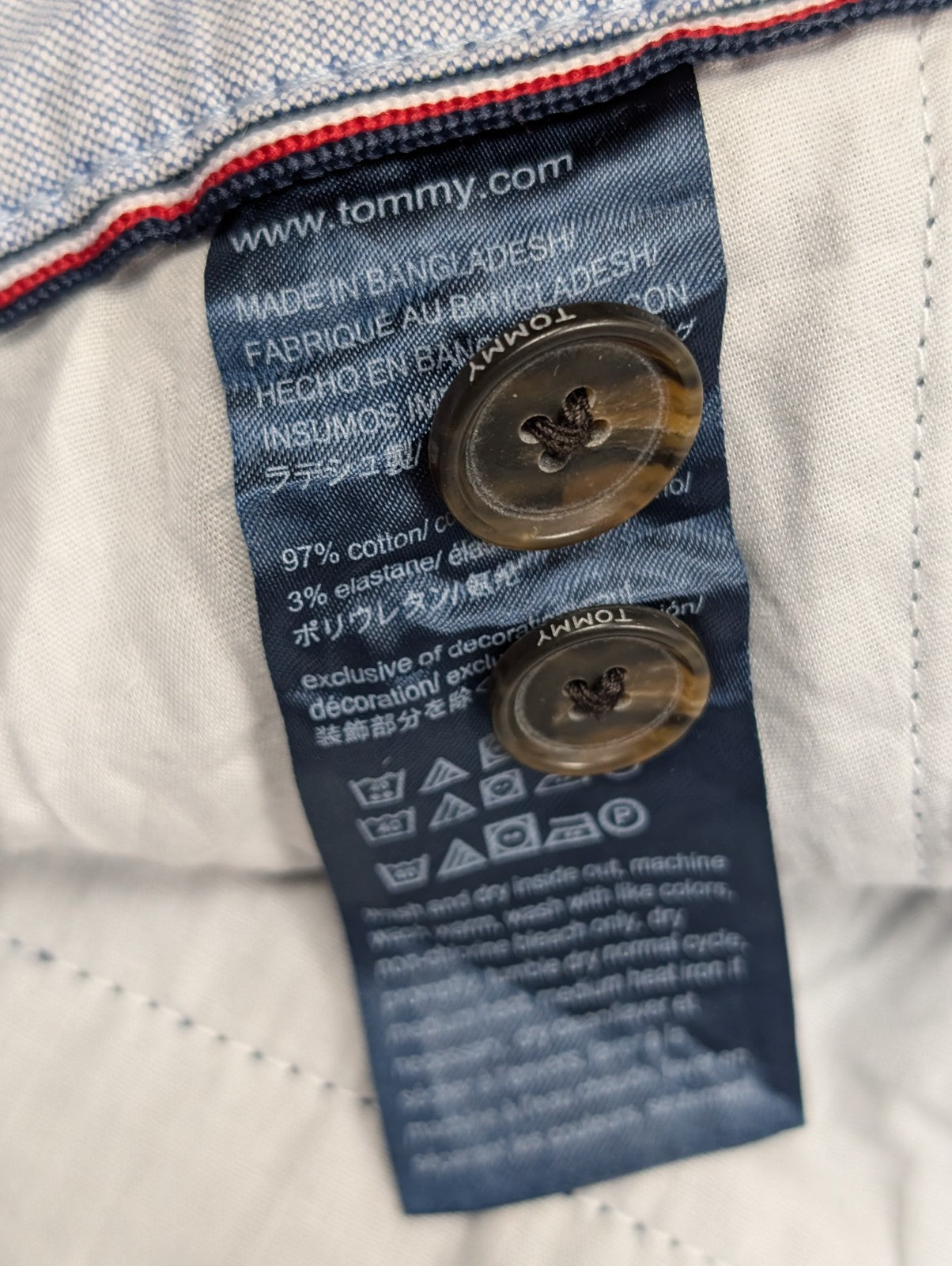 Pantalon chino stretch Tommy Hilfiger bleu marine taille W40xL42 FR50 #33ct