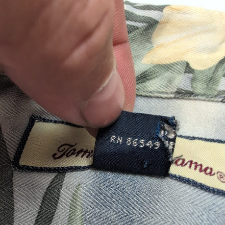 Chemise Hawaïenne Tommy Bahama Taille S Bleu Palmiers 100% Soie