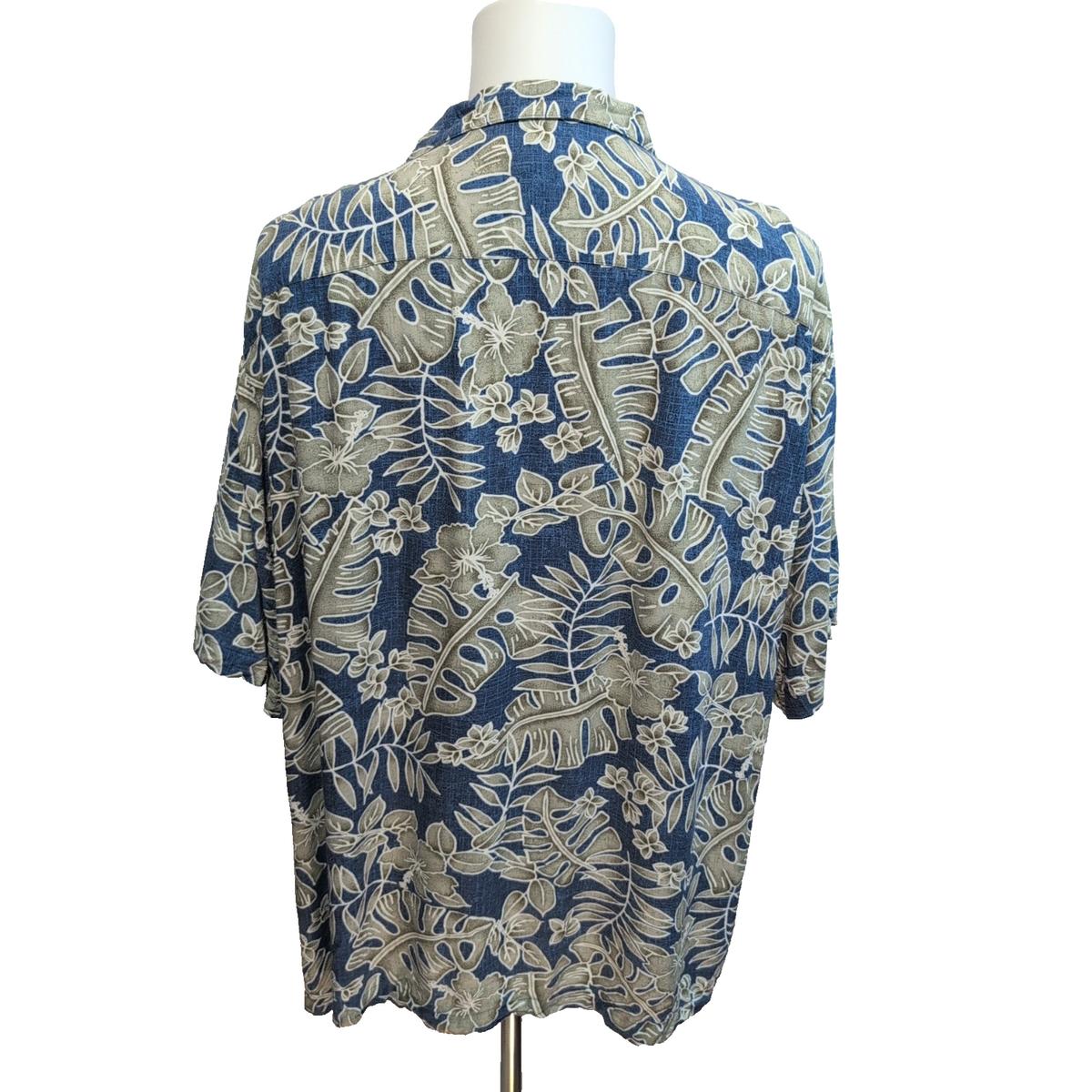 Chemise hawaïenne Breakwater taille XL bleu feuillage 100% rayonne Manches court