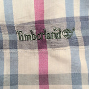Chemise TIMBERLAND Homme L/XL à Carreaux Crème et Bordeaux Logo Brodé