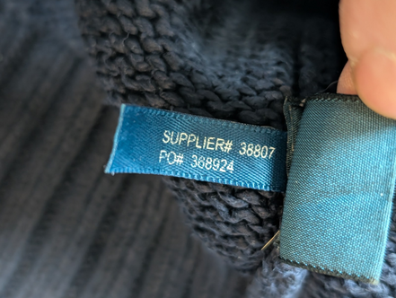 Pull Polo Ralph Lauren Col Zippé Bleu Marine 100% Coton Taille M Vintage