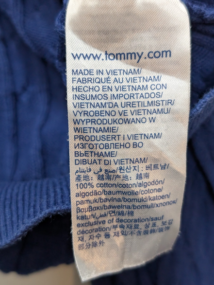 Pull Femme Tommy Hilfiger Bleu Électrique Torsadé - Taille 3XL
