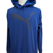 Sweat à capuche Puma Bleu Grand Logo Noir Taille M