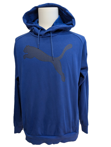 Sweat à capuche Puma Bleu Grand Logo Noir Taille M