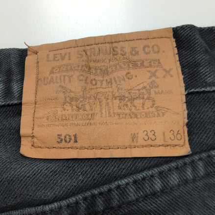 Levi’s 501 Jean Homme W33 L36 Noir Vintage Pantalon Bouton Coton