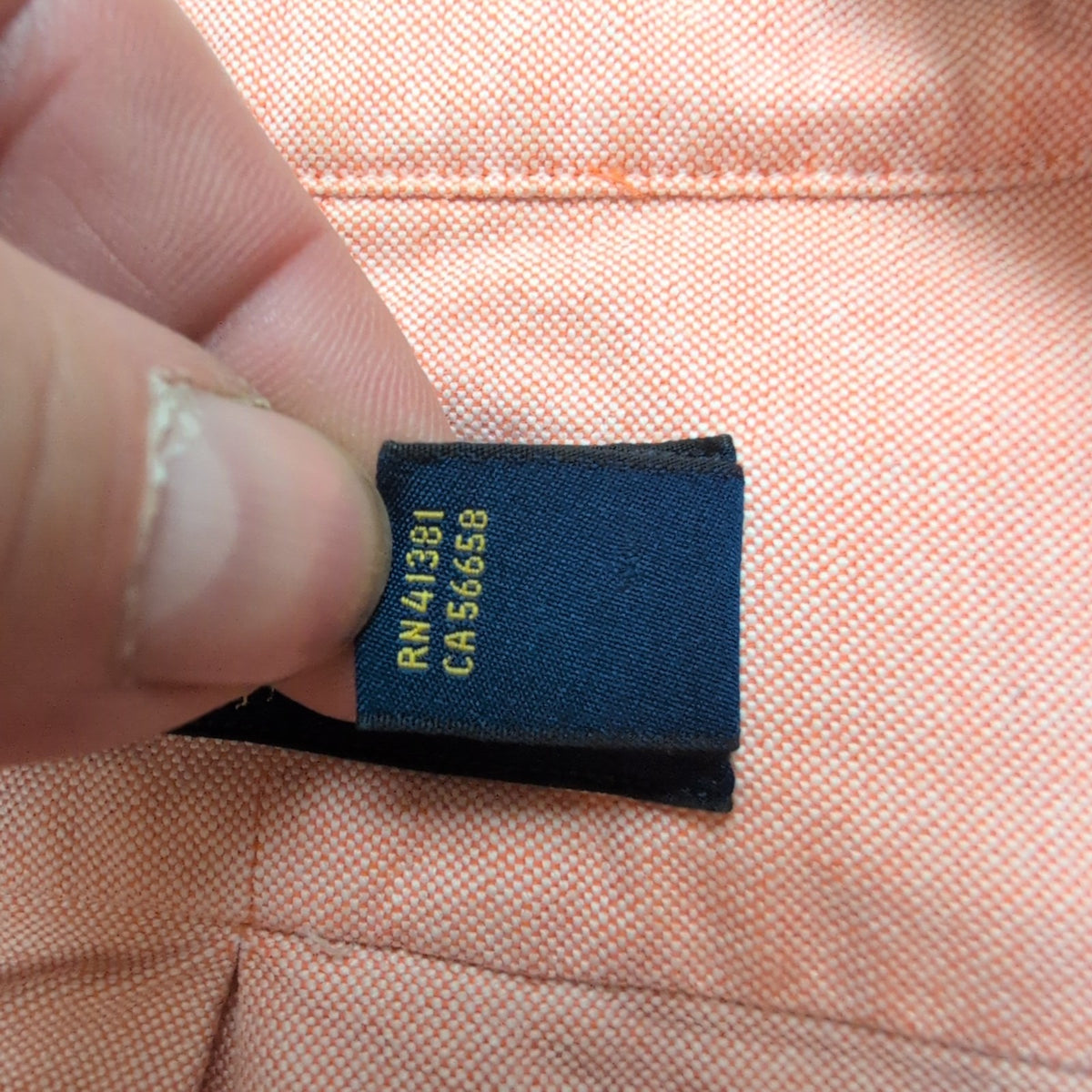 Chemise Ralph Lauren XLTG Oxford abricot logo marron coton manches longues